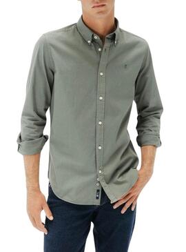 Camicia casual verde in twill per uomo El Pulpo