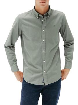 Camicia casual verde in twill per uomo El Pulpo