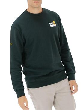 Felpa El Pulpo Sealover logo verde per uomo