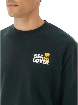 Felpa El Pulpo Sealover logo verde per uomo