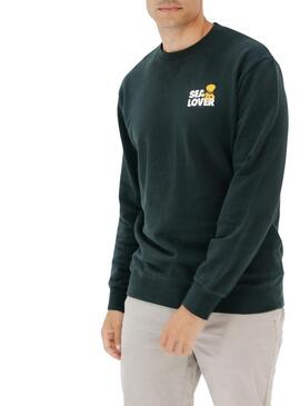 Felpa El Pulpo Sealover logo verde per uomo