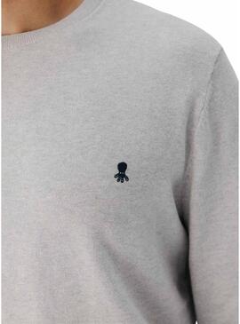 Maglia El Pulpo girocollo misto grigio da uomo