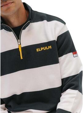 Felpa El Pulpo Perkins con logo a righe verdi per uomo