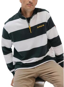 Felpa El Pulpo Perkins con logo a righe verdi per uomo