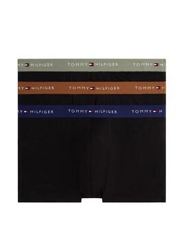 Confezione da 3 slip Tommy Hilfiger Trunk con logo nero in vita per uomo