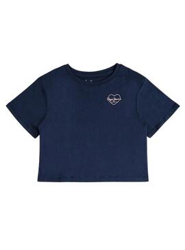 Maglietta Pepe Jeans Amanda blu scuro per bambina