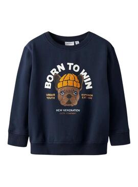 Felpa Name It Riguna blu scuro per bambino