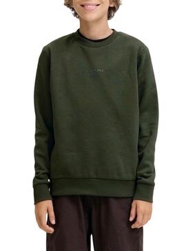 Felpa Jack and Jones Jin verde per bambino.