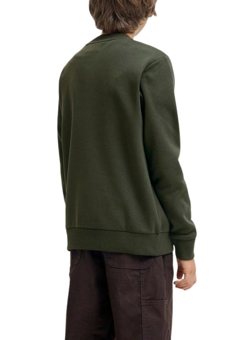 Felpa Jack and Jones Jin verde per bambino.