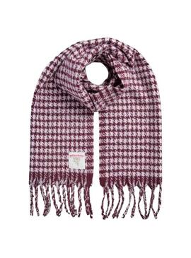 Sciarpa lunga a quadri bordeaux Pieces Randan per donna