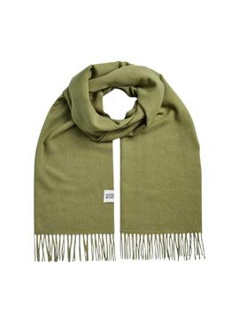 Sciarpa Pieces Rasmin patch lunga verde per donna.