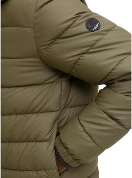 Giacca Jack and Jones in ecopelle verde imbottita per uomo