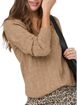 Maglia Only Hellen tostata per donna