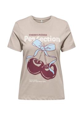 Maglietta Only Vivvi Lovely color tostato per donna