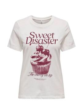 Maglietta Only Vivvi Lovely bianca per donna