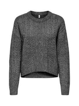 Maglia a treccia grigia Only Katia solo per donna