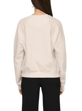 Felpa Only Rolling Stones beige per donna