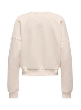 Felpa Only Rolling Stones beige per donna