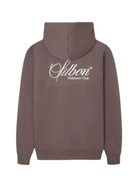 Felpa con cappuccio Silbon Wellness Club marrone per uomo