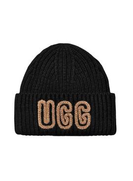 Cappello Ugg Chunky Crafted Rib nero per donna