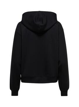 Felpa con cappuccio Only Alina leopardata nera per donna