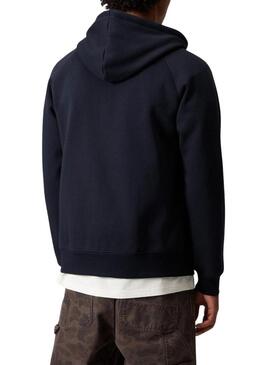 Felpa con cerniera Carhartt Chase con cappuccio blu marino per uomo.