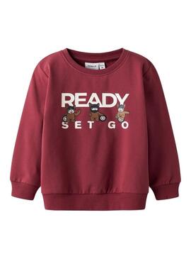Felpa Name It Roval bordeaux per bambino
