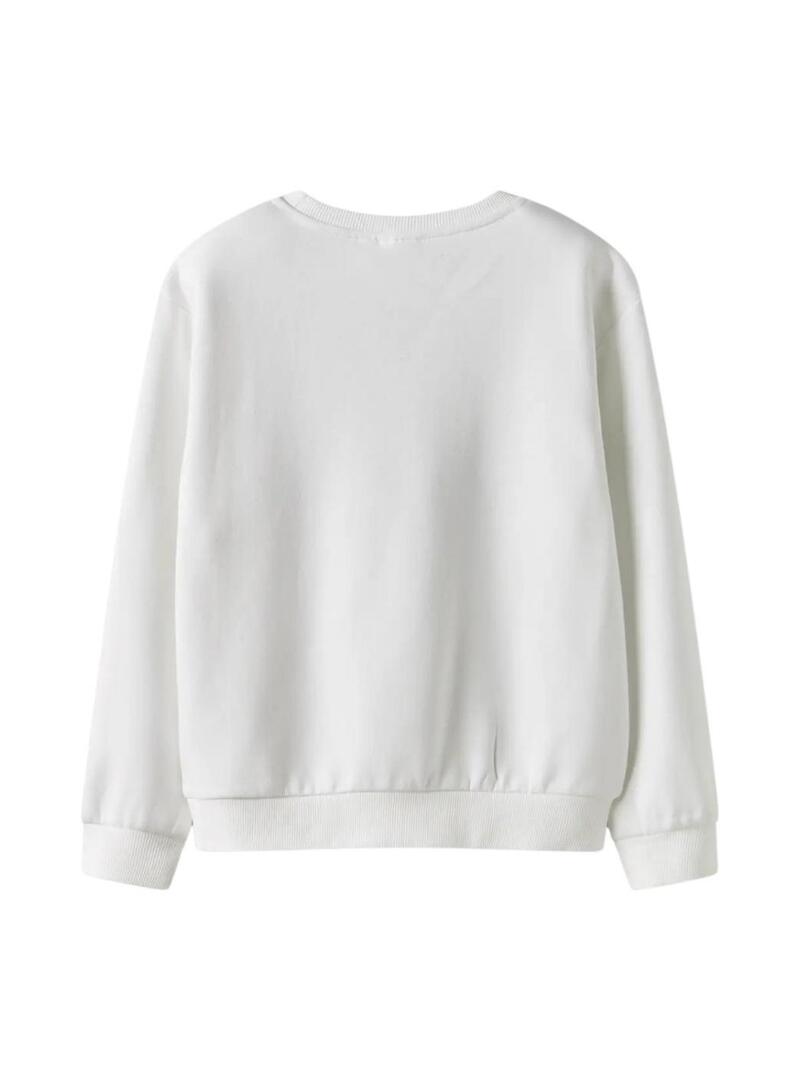 Felpa Name It Fretta Paris bianca per ragazza.