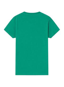 T-Shirt Logo Hackett Verde Bambino