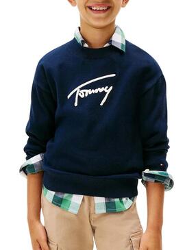 Maglia Tommy Hilfiger Varsity blu navy per bambino