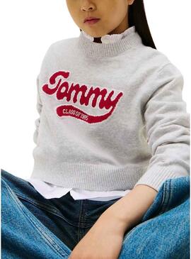 Maglia Tommy Hilfiger Class of 1985 grigia per bambina.