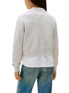 Maglia Tommy Hilfiger Class of 1985 grigia per bambina.