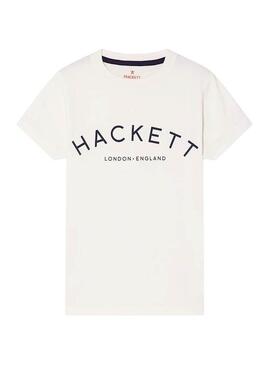 T-Shirt Logo Hackett bianco Bambino