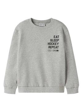 Felpa Name It Saul grigia per bambino.