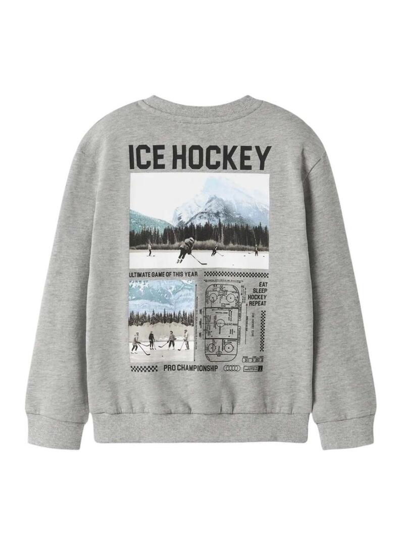 Felpa Name It Saul grigia per bambino.