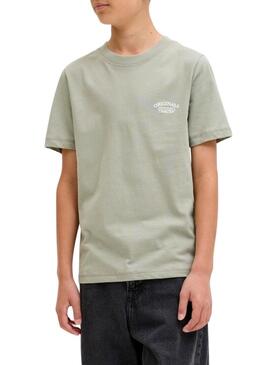 Maglietta Jack and Jones Greene Branding verde per bambino