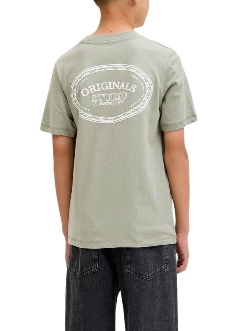 Maglietta Jack and Jones Greene Branding verde per bambino