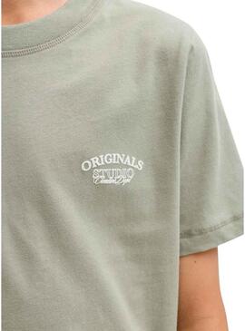 Maglietta Jack and Jones Greene Branding verde per bambino