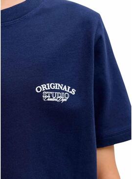 Maglietta Jack and Jones Greene Branding blu per bambino