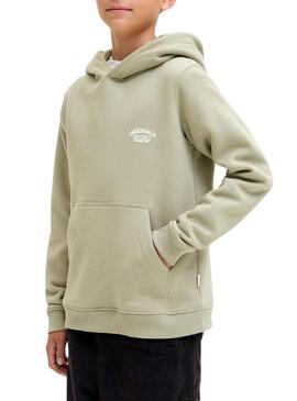 Felpa Jack and Jones Greene Branding verde per bambino