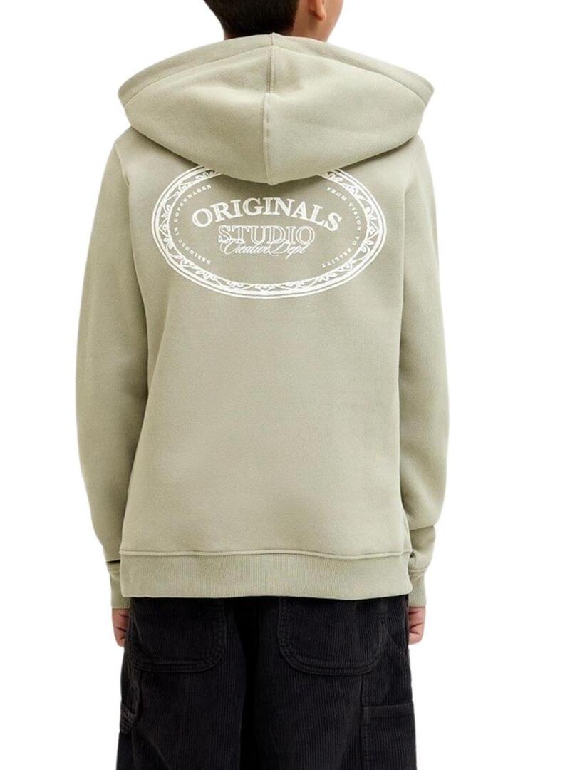 Felpa Jack and Jones Greene Branding verde per bambino