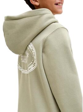 Felpa Jack and Jones Greene Branding verde per bambino