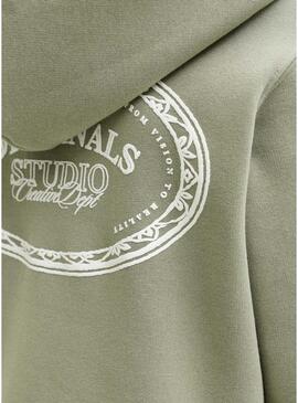 Felpa Jack and Jones Greene Branding verde per bambino
