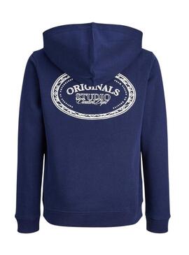 Felpa Jack and Jones Greene Branding blu per bambino