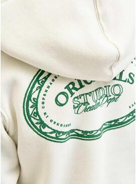 Felpa Jack and Jones Greene Branding beige per bambino