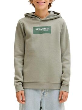 Felpa Jack and Jones verde Greene per bambino.