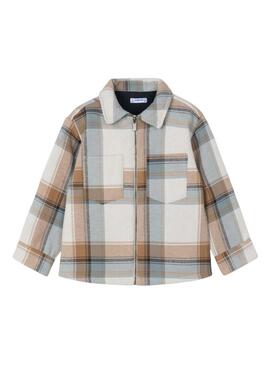Giacca Mayoral a quadri color tostato per bambino
