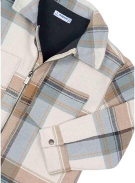 Giacca Mayoral a quadri color tostato per bambino