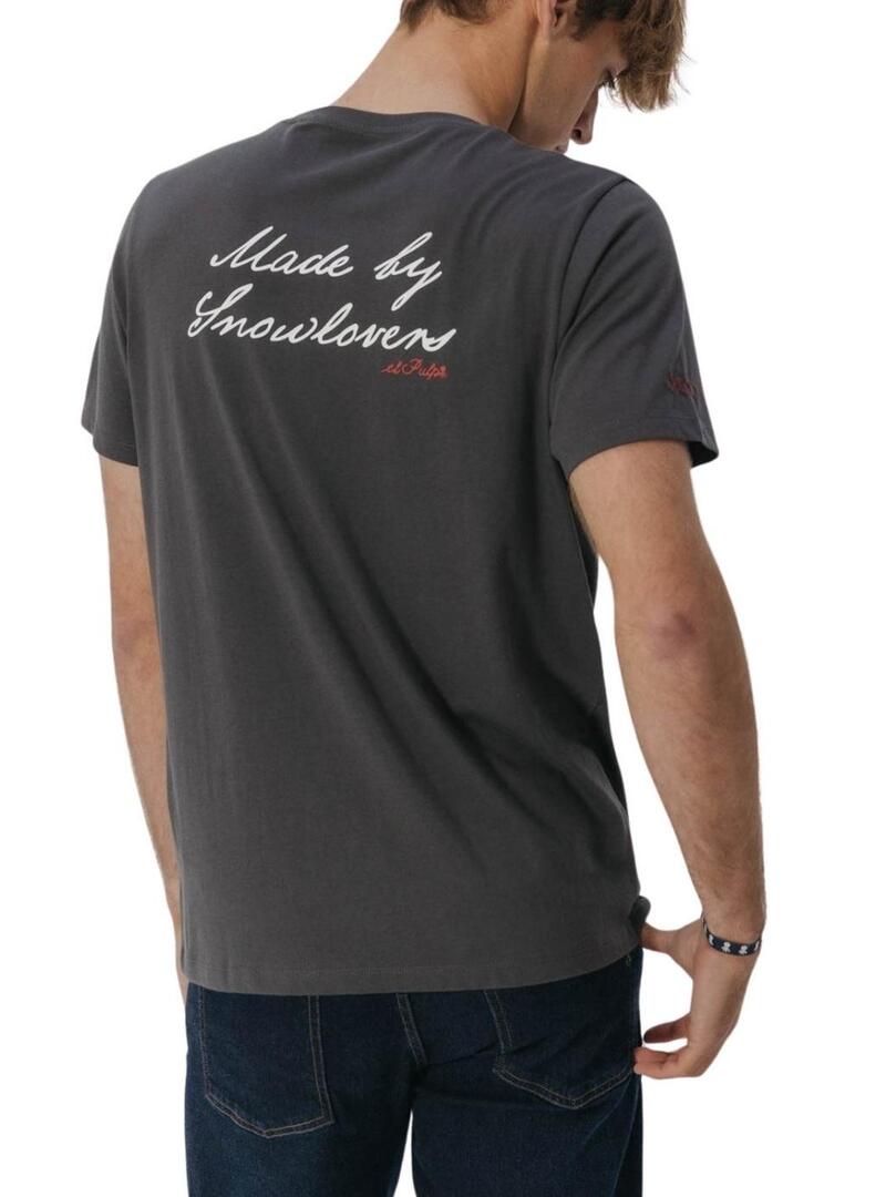 Maglietta El Pulpo Snowlovers grigia per uomo