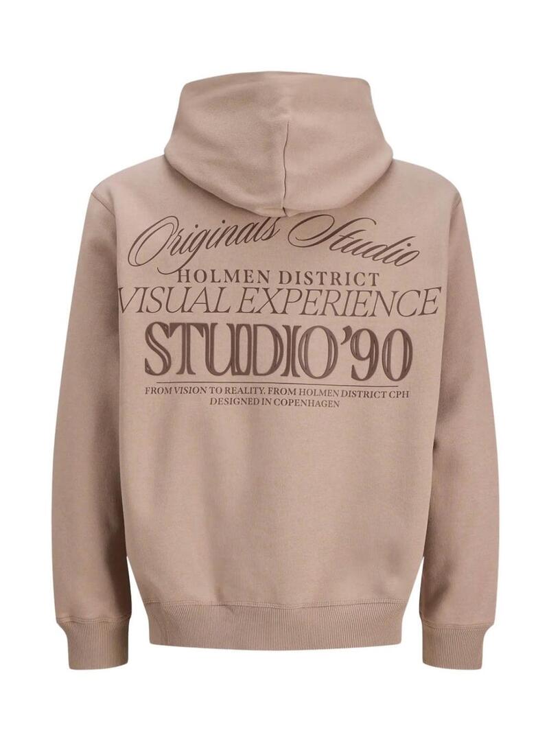 Felpa Jack and Jones Midtown beige per uomo